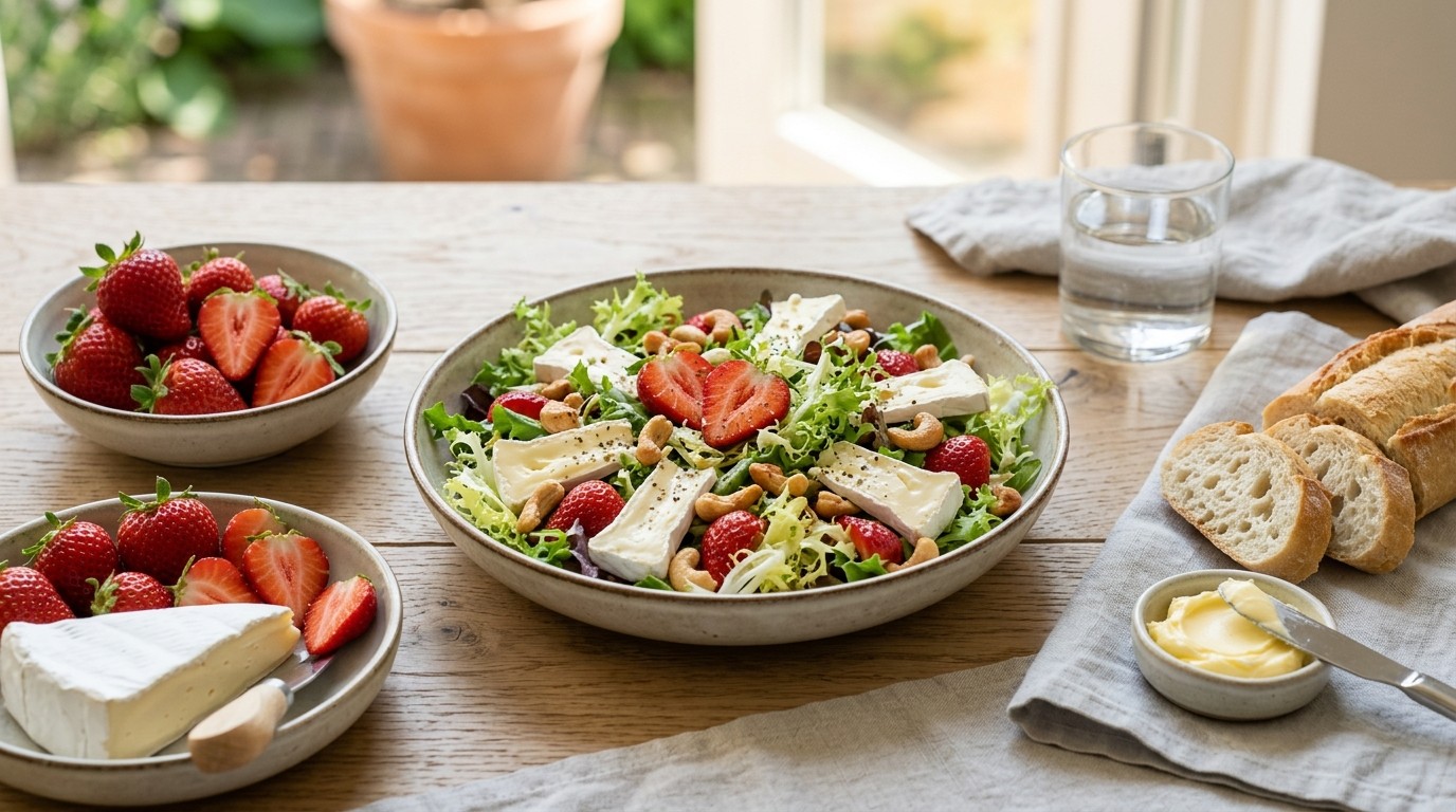 Maaltijdsalade met Aardbei en Brie