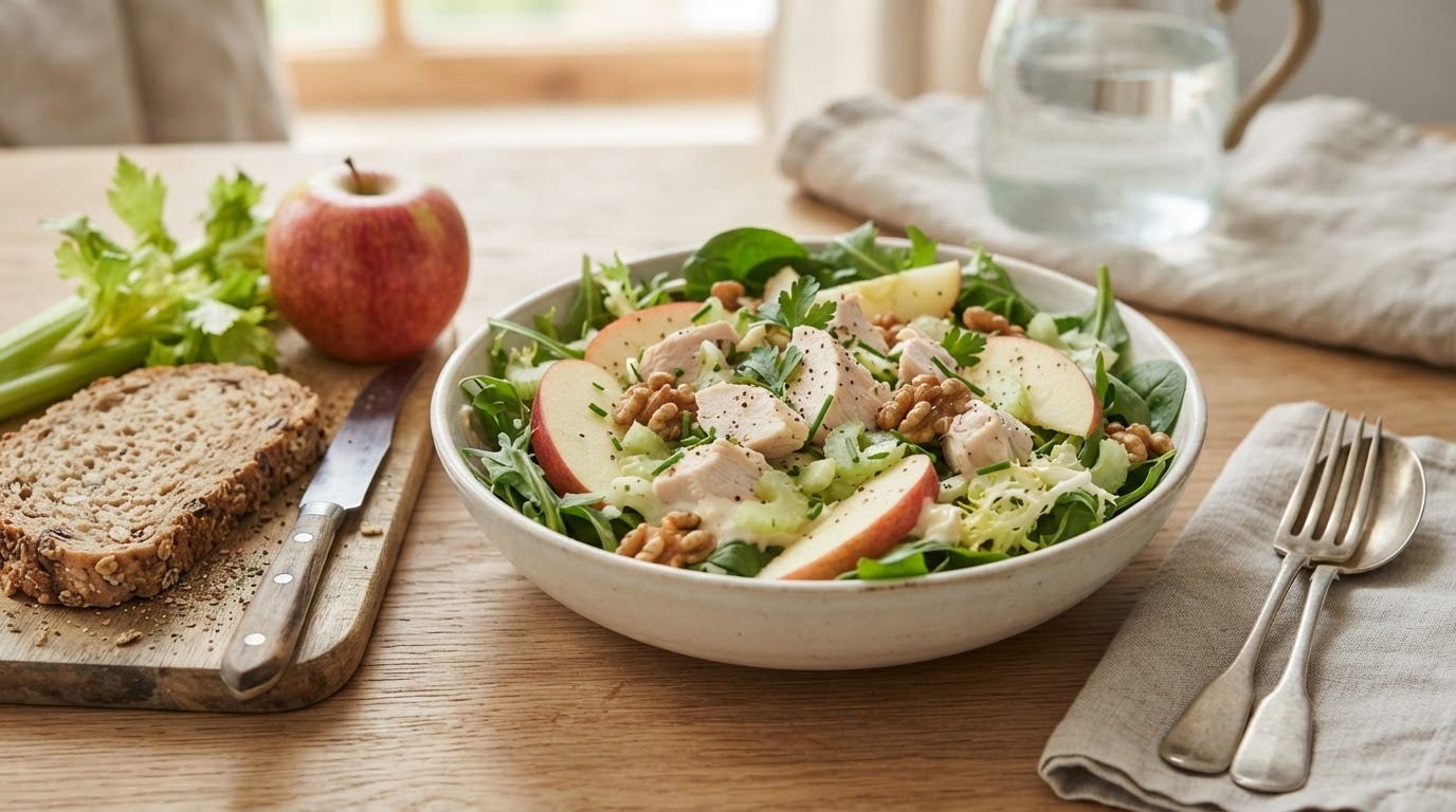 Maaltijdsalade met kip, Appel en Bleekselderij