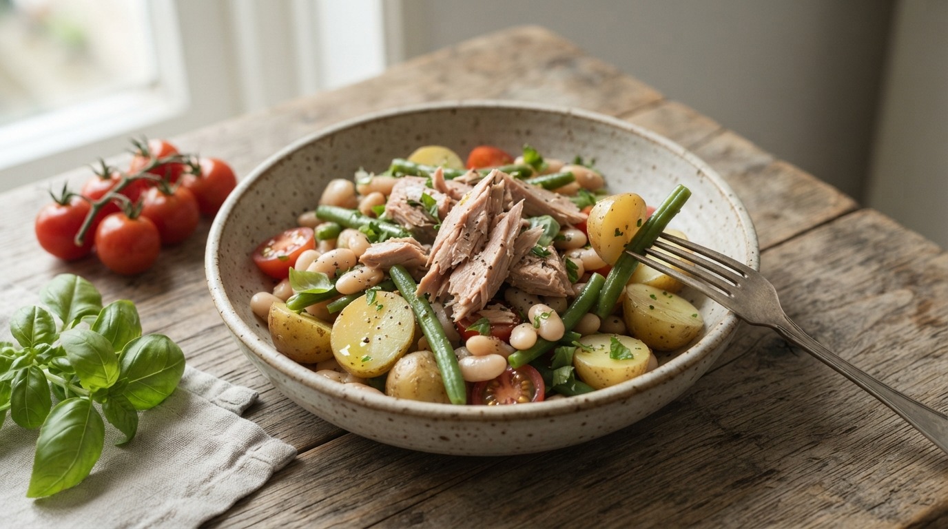 Maaltijdsalade van Tonijn, Aardappelen en Bonen