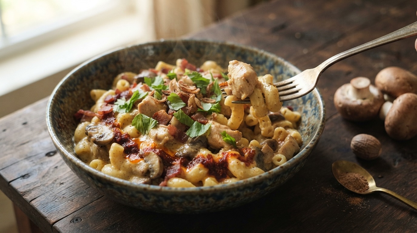 Macaroni Ayam (macaroni met kip)