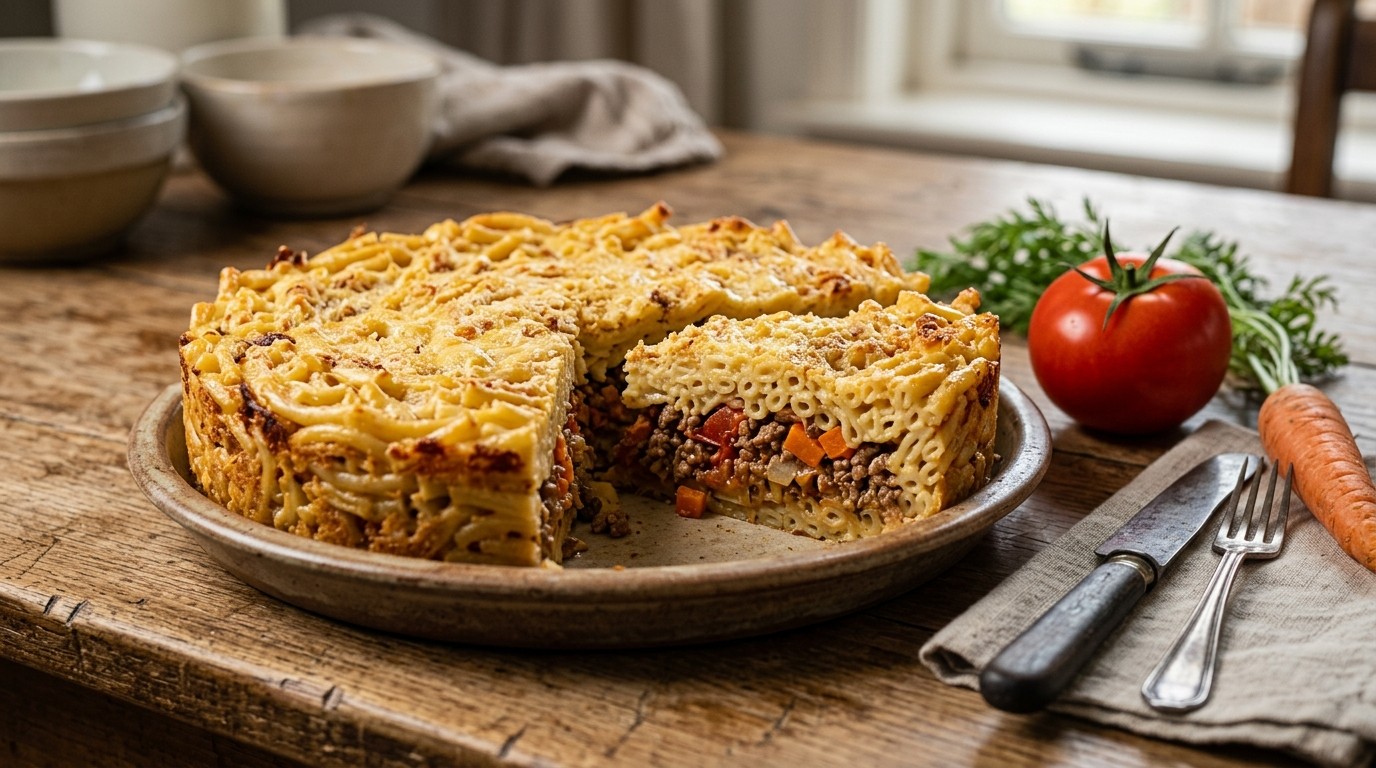 Macaroni-gehakttaart recept Macaroni-gehakttaart recept