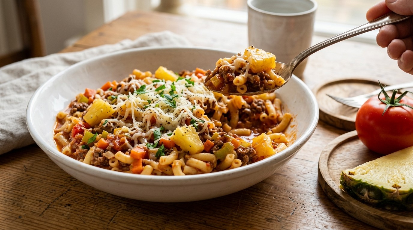 Macaroni met Ananas