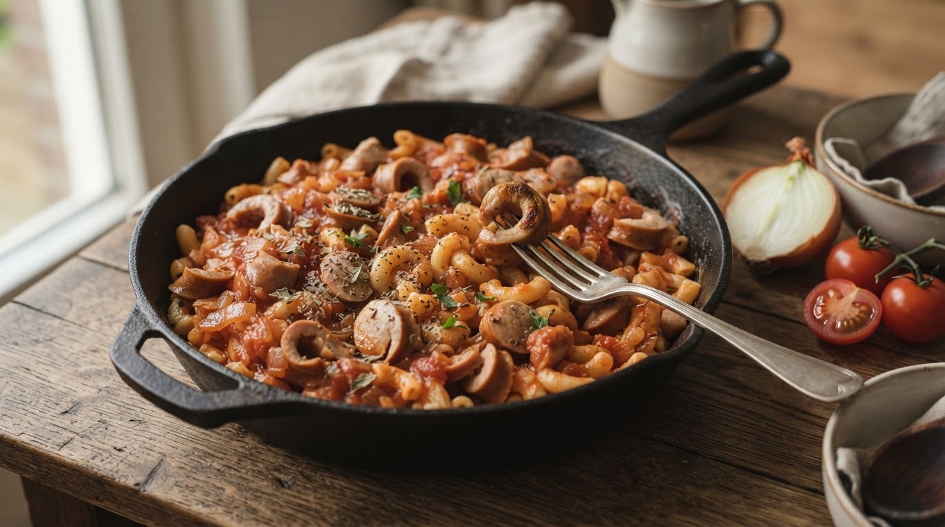 Macaroni met Boterhamworst