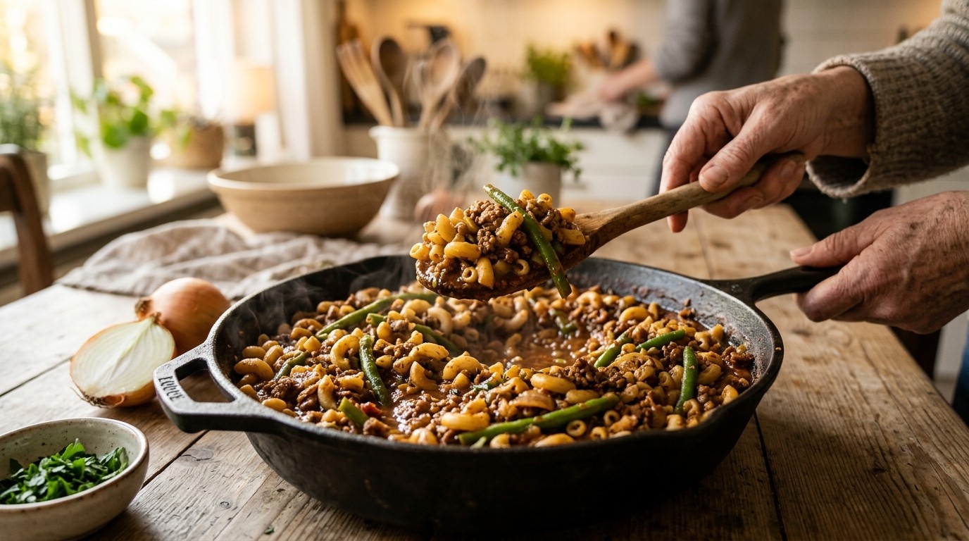 Macaroni met Chinese Boontjes
