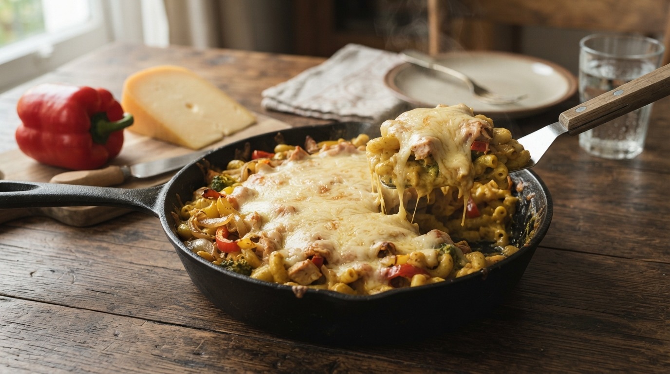 Macaroni met Gerookte kip en Kaas