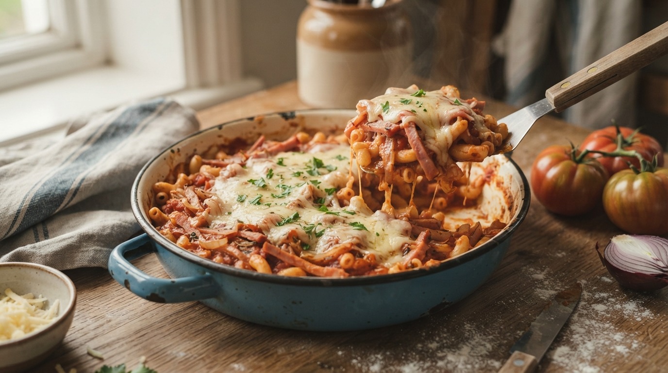 Macaroni met ham en Kaas