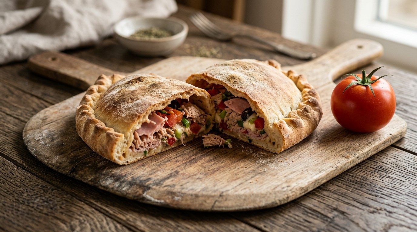 Magere Pizza Calzone met Achterham of Tonijn recept Magere Pizza Calzone met Achterham of Tonijn recept