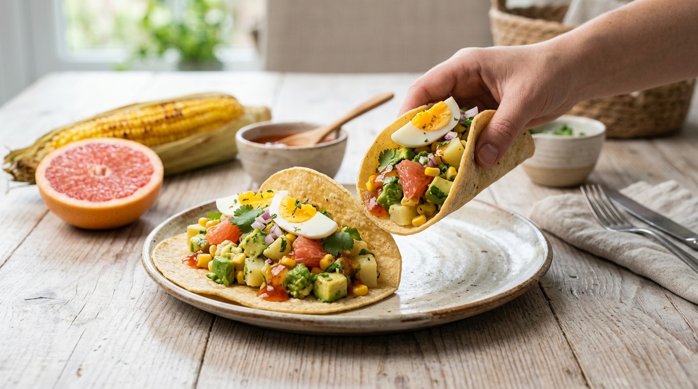 Maistortilla met Avocadosalade recept Maistortilla met Avocadosalade recept