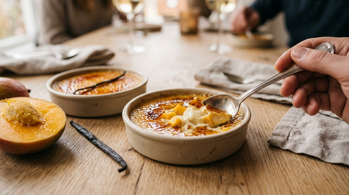 Mango-mascarpone Brûlées