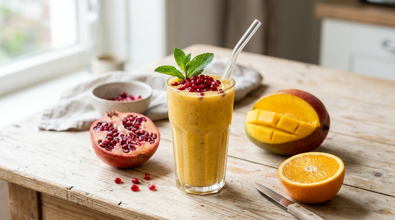 Mango-smoothie met Granaatappel