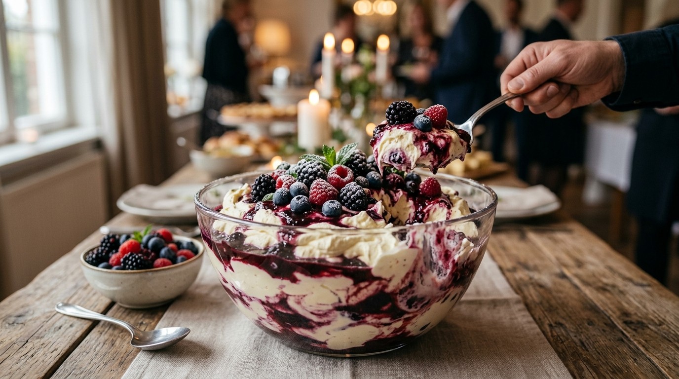 Mascarponedessert met Bosvruchten Voor Buffet