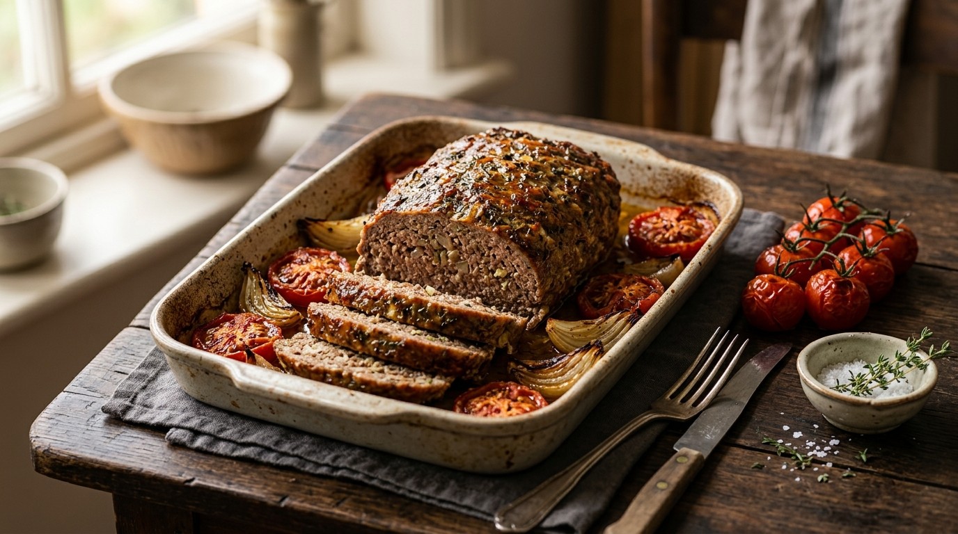 Meatloaf met ui en Knoflook