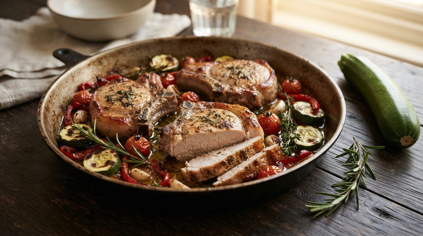 Mediterrane Varkenskoteletten uit de Oven recept Mediterrane Varkenskoteletten uit de Oven recept