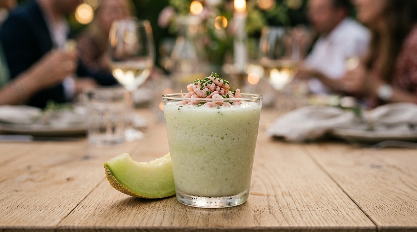 Meloenshake met Kleine Garnaaltjes recept Meloenshake met Kleine Garnaaltjes recept