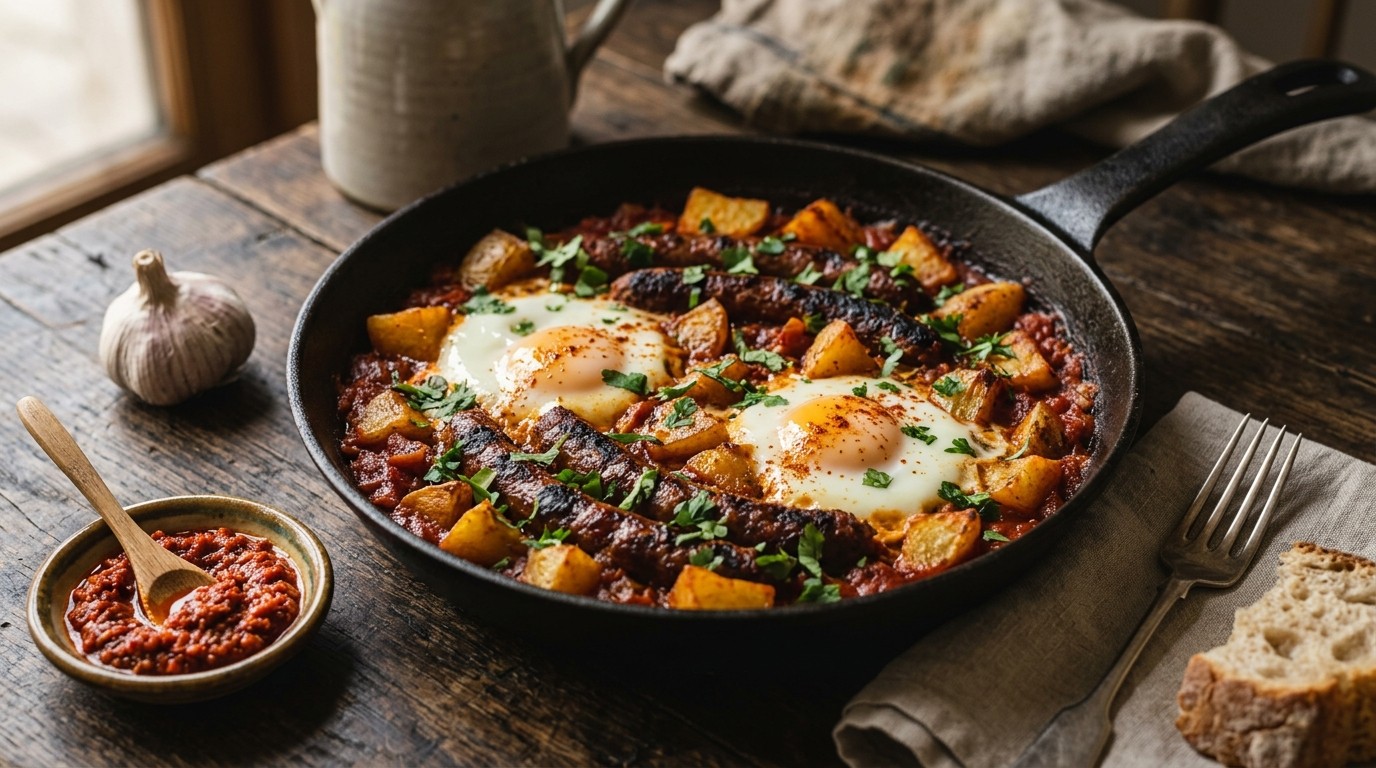 Merguezworstjes met Aardappel en ei recept Merguezworstjes met Aardappel en ei recept