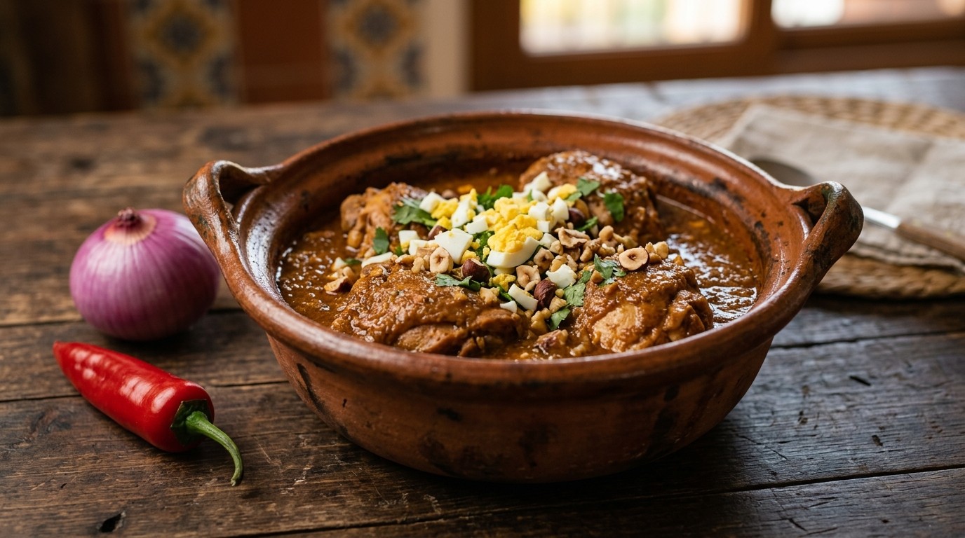 Mexicaanse kip in Kruidige Notensaus recept Mexicaanse kip in Kruidige Notensaus recept