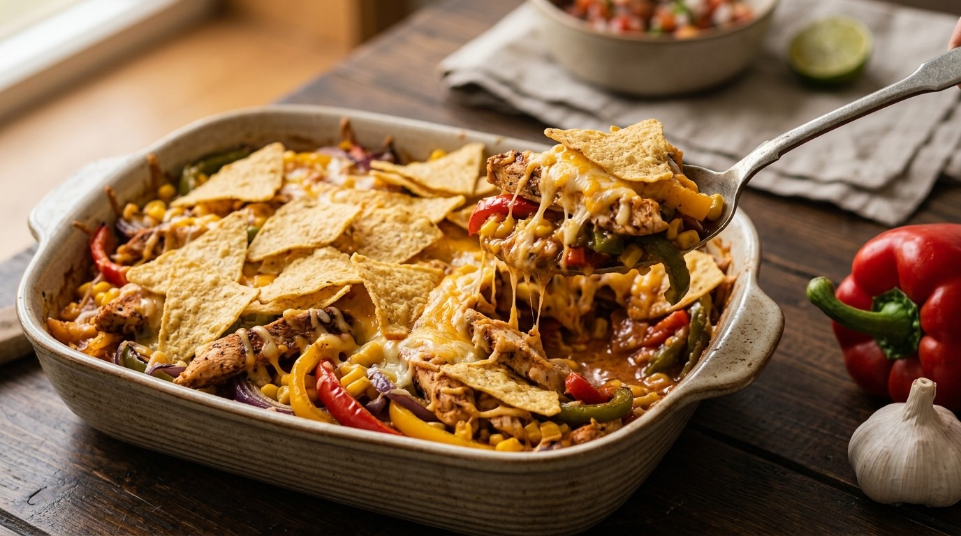 Mexicaanse Ovenschotel met kip en Tortillachips