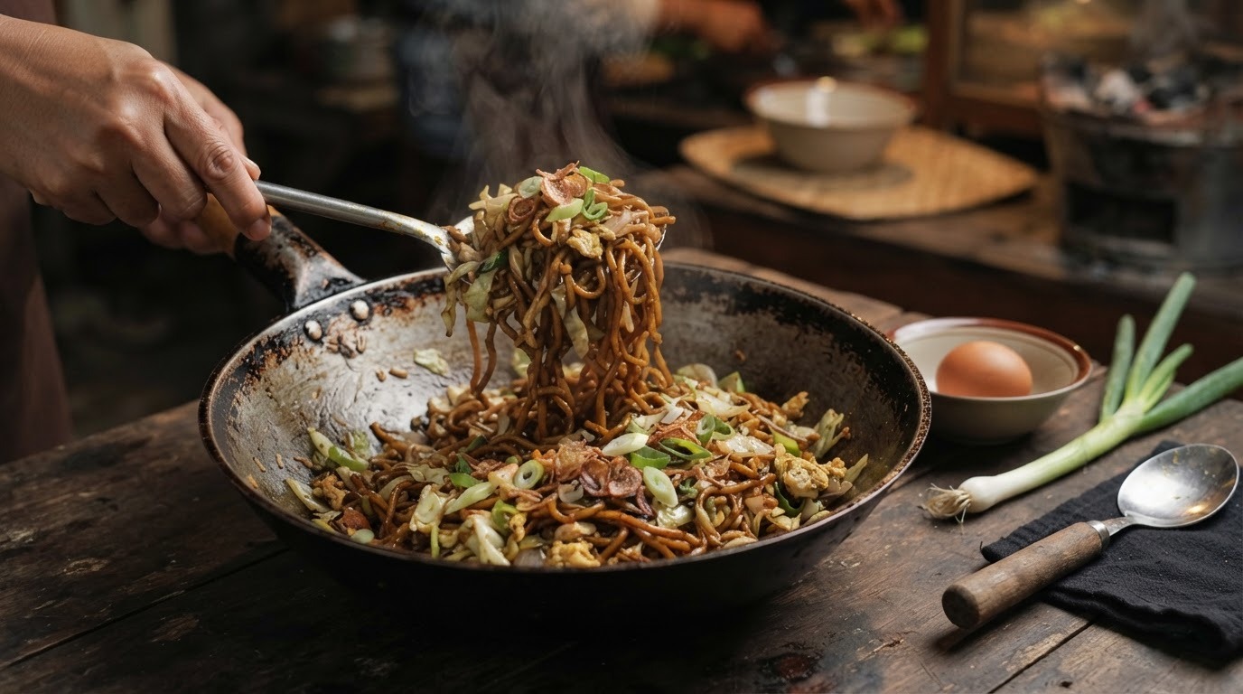 Mie Goreng ( Streetfood uit Indonesie ) met Eieren