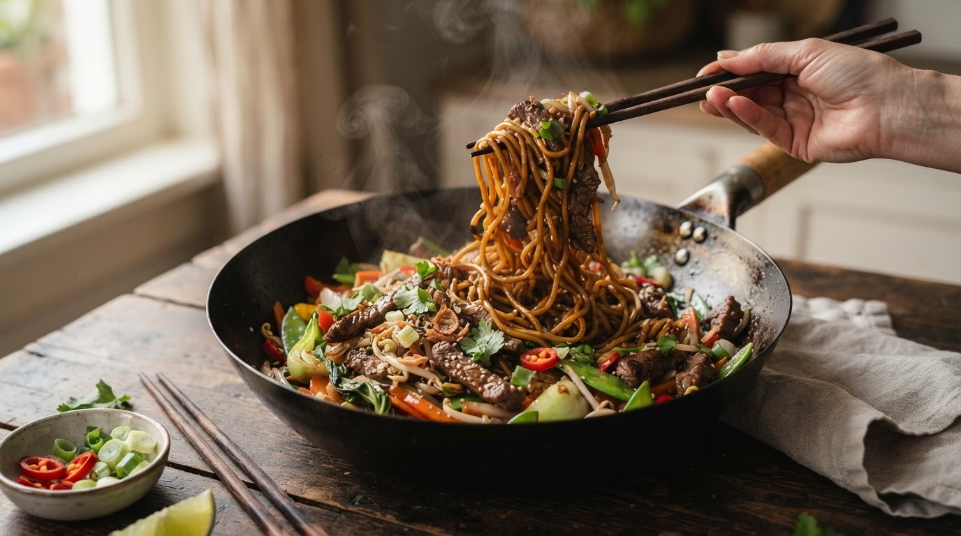 Mie met Runderreepjes recept Mie met Runderreepjes recept