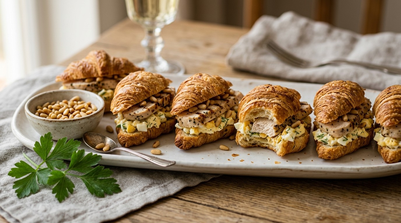 Minicroissantjes met Gegrilde kip
