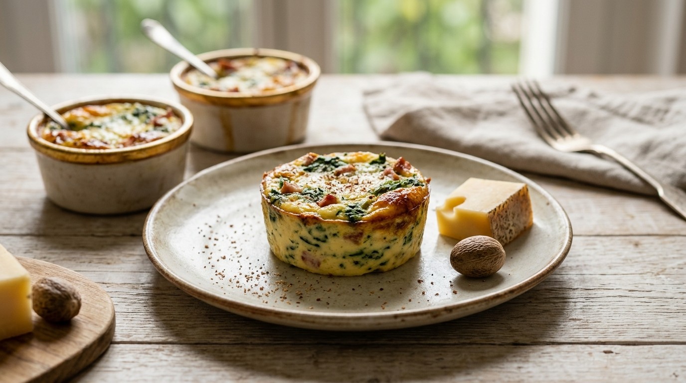 Miniflans met Spinazie recept Miniflans met Spinazie recept