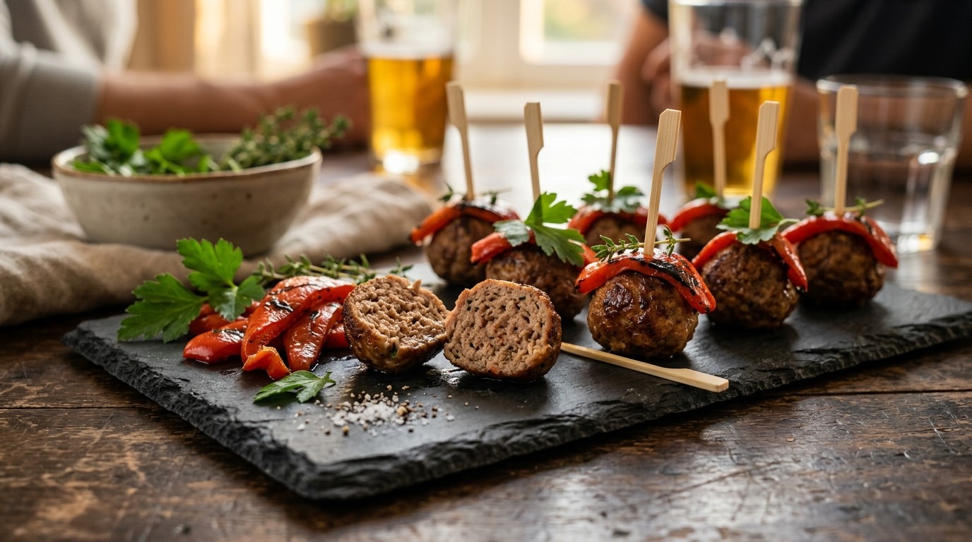 Minigehaktballetjes met Geroosterde Paprika