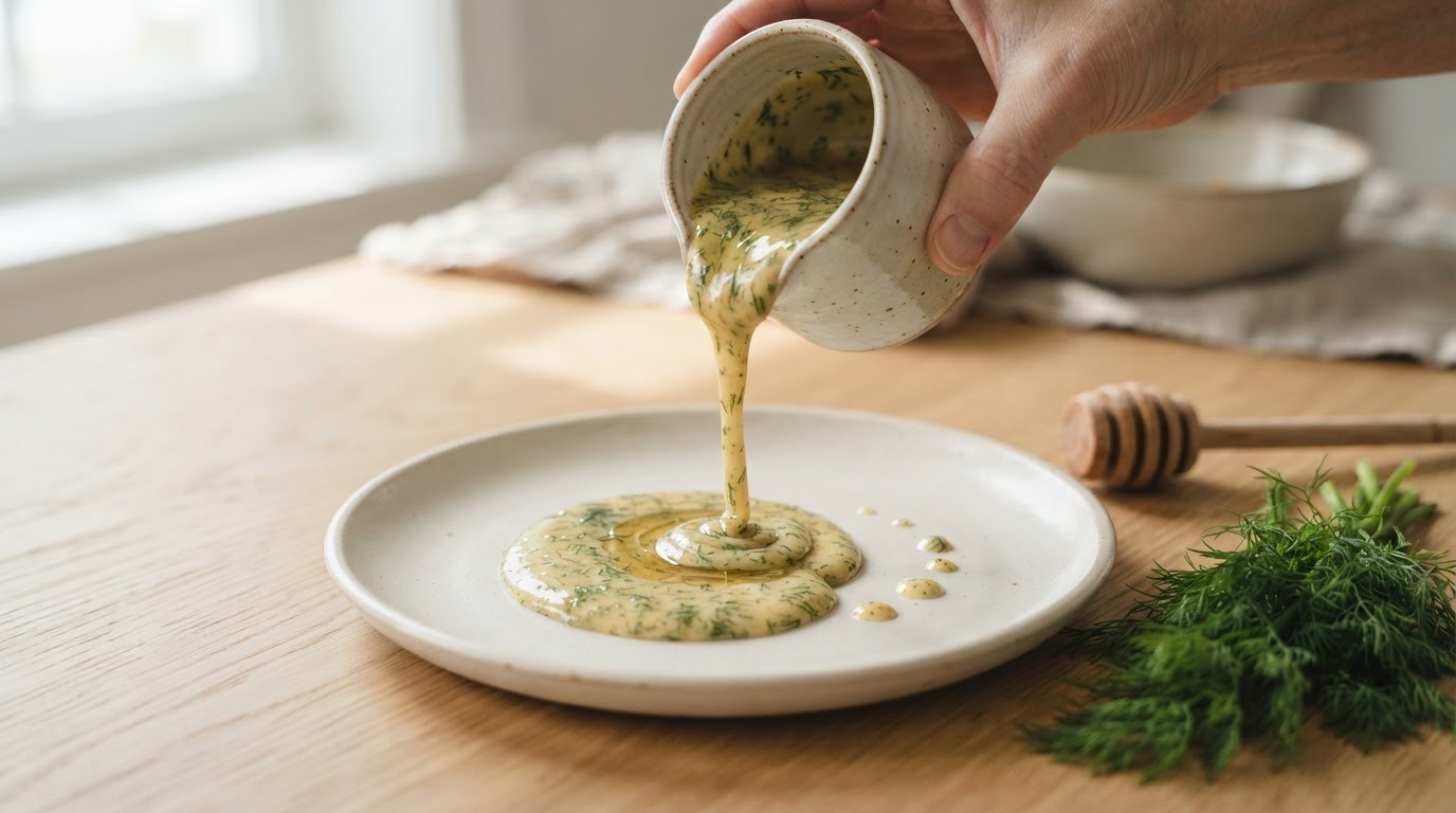 Mosterd-dillesaus recept Mosterd-dillesaus recept