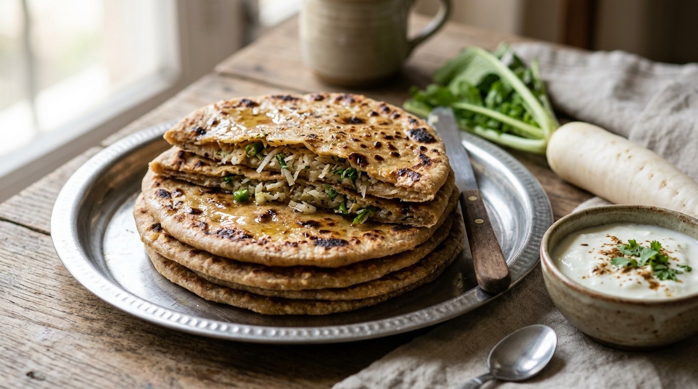 Muli ke Paratha (koekjes met Radijs)