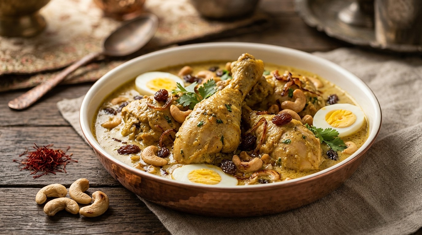 Murgh Nawabi (Hyderabadi kip) recept Murgh Nawabi (Hyderabadi kip) recept