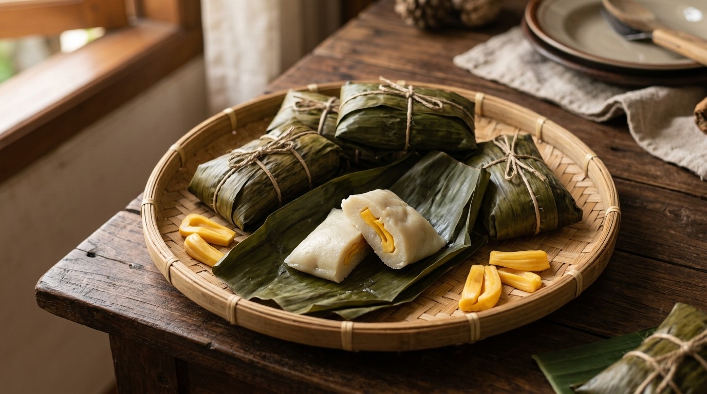Nagasari Nangka (Gestoomde Pakketjes met Nangka)