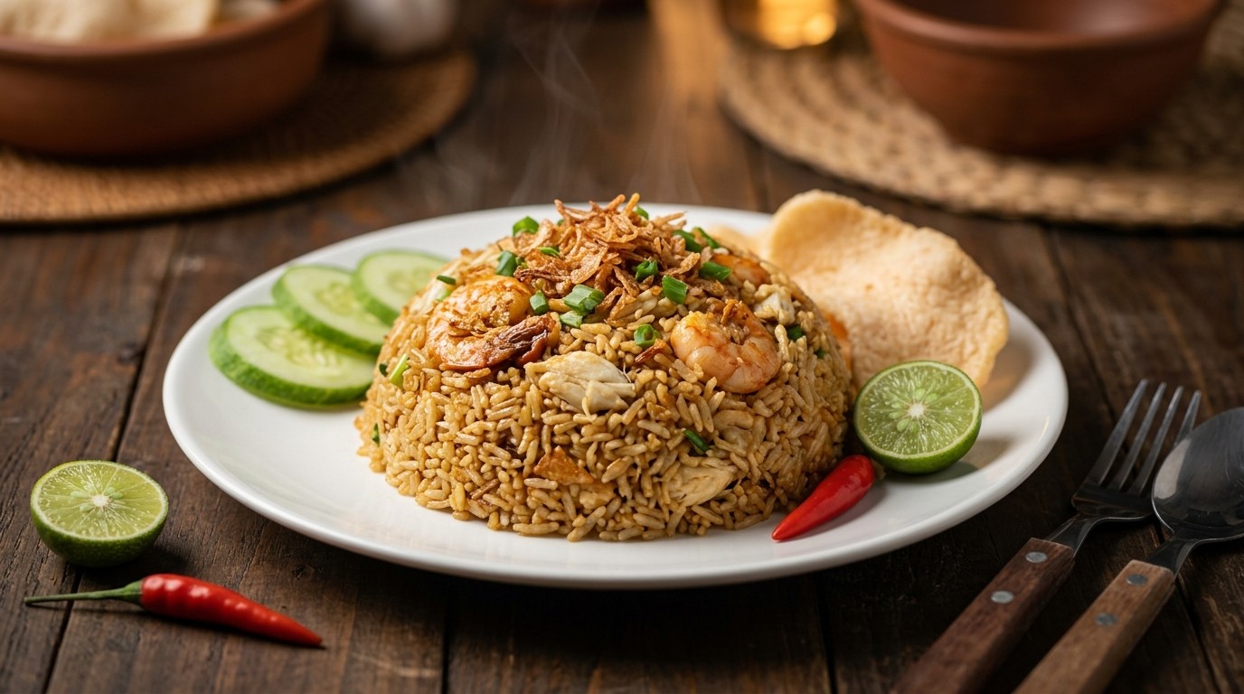 Nasi Goreng Kepiting (gebakken Rijst met Garnalen en Krab) recept Nasi Goreng Kepiting (gebakken Rijst met Garnalen en Krab) recept