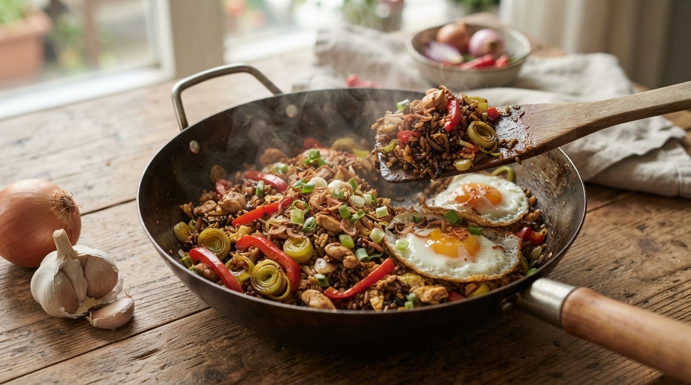 Nasi Goreng met Prei en Paprika