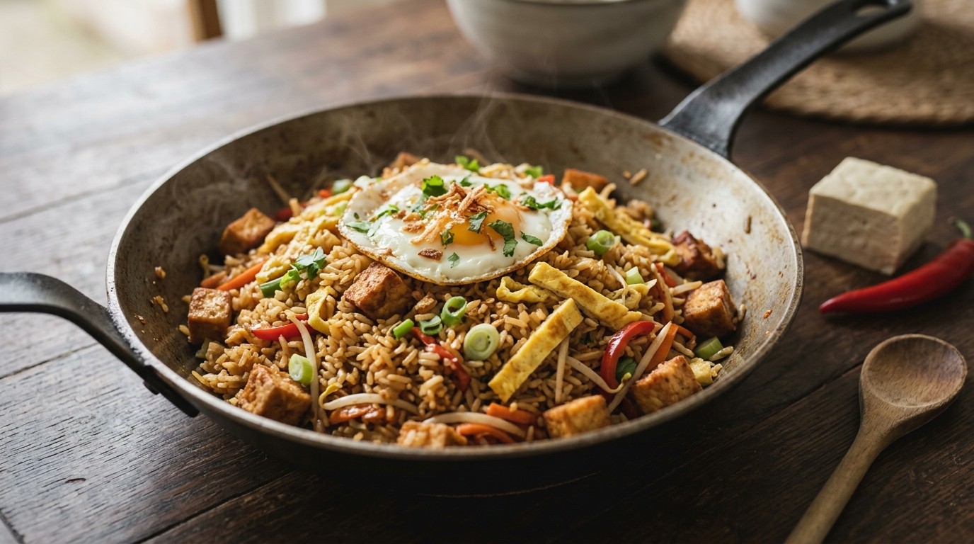 Nasi met Tofu en ei