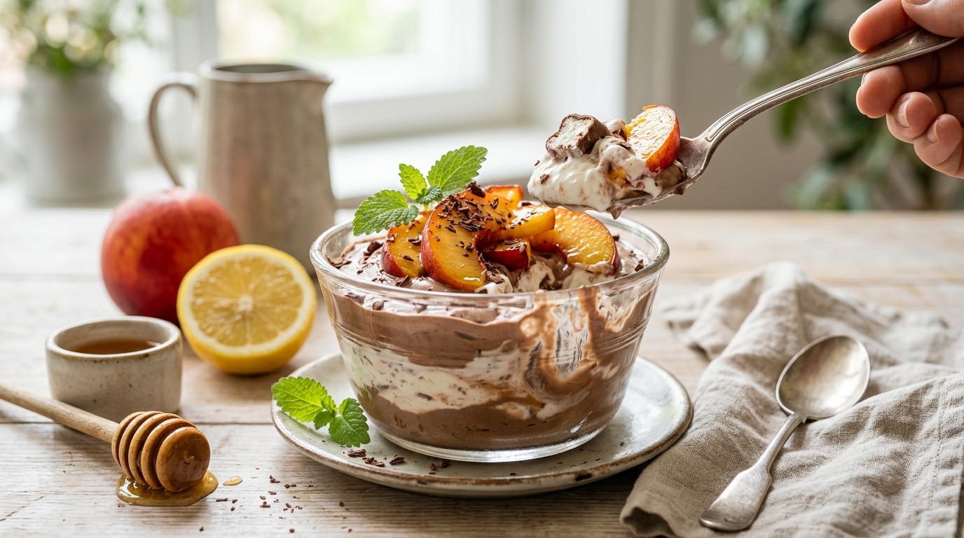 Negerzoencrème met Nectarines