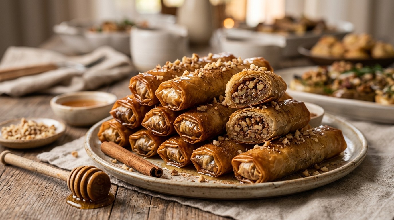 Notenrolletjes in Siroop Voor Buffet recept Notenrolletjes in Siroop Voor Buffet recept