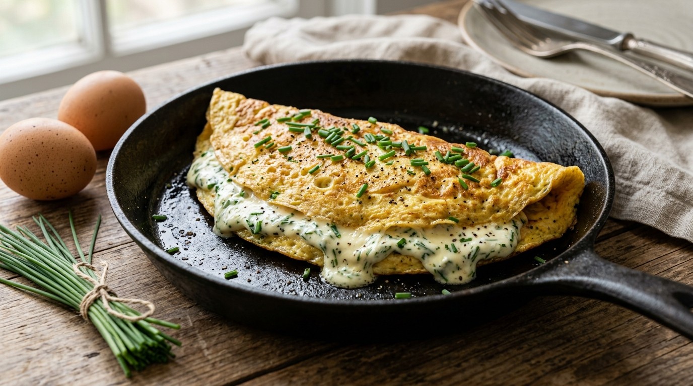 Omelet Gevuld met Kruidenkaas