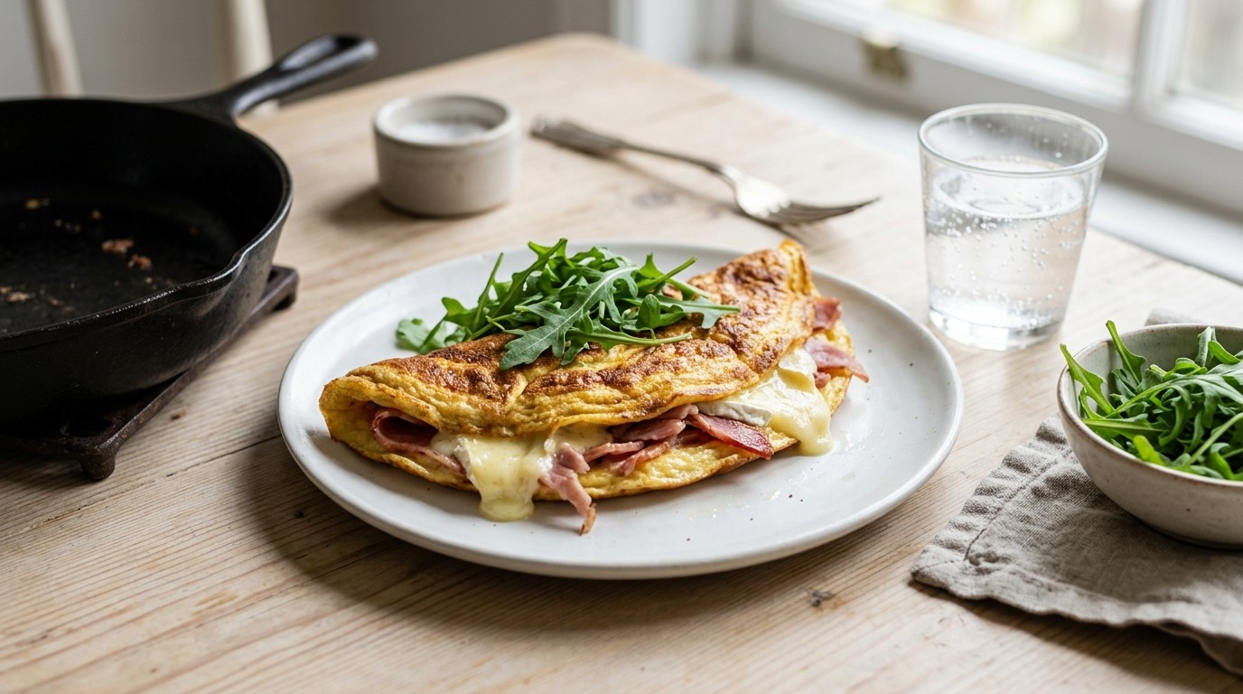 Omelet met Brie en ham