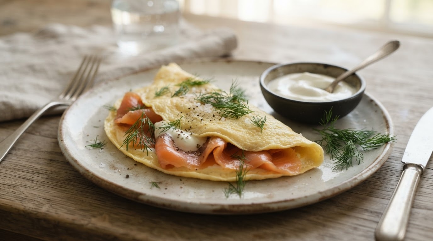 Omelet met Gerookte Zalm