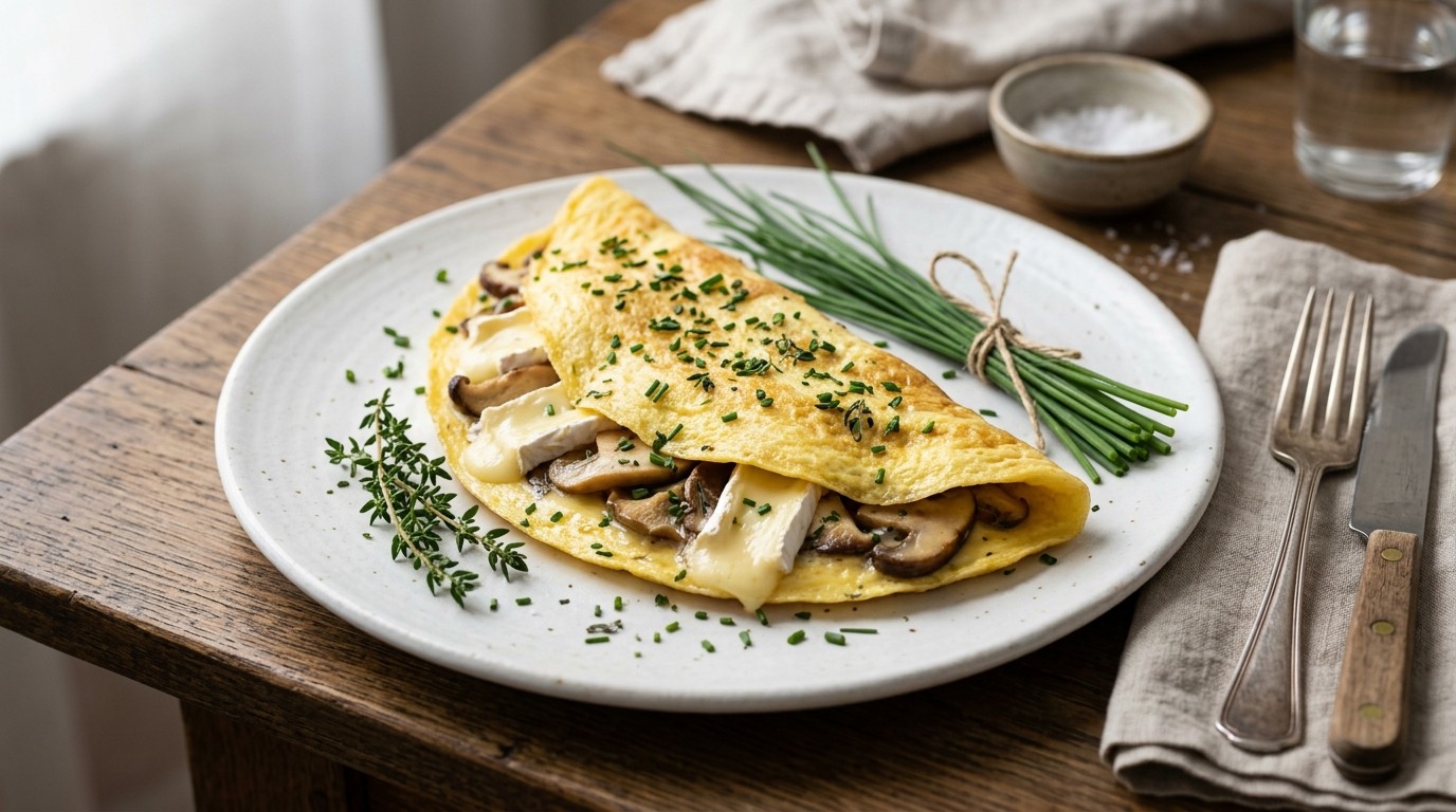 Omelet met Kaas en Paddenstoelen recept Omelet met Kaas en Paddenstoelen recept