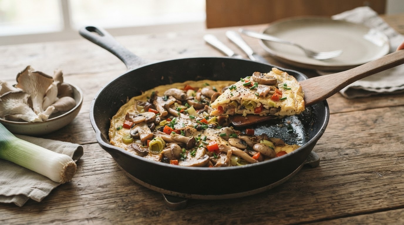 Omelet met Paddestoelen recept Omelet met Paddestoelen recept