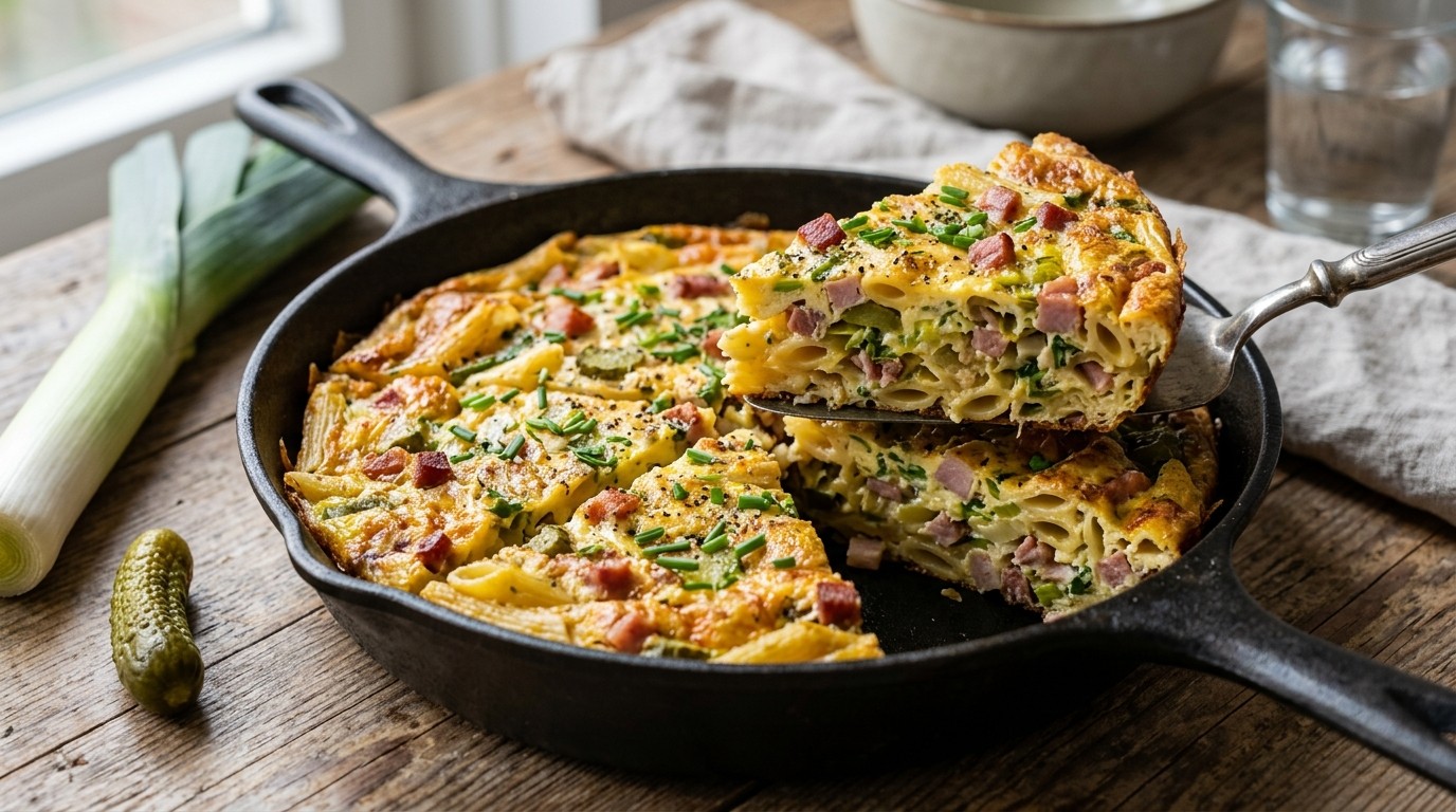 Omelet met Pasta en Spek