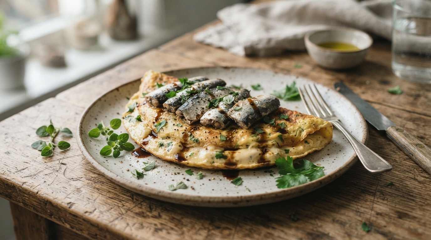 Omelet met Sardientjes recept Omelet met Sardientjes recept