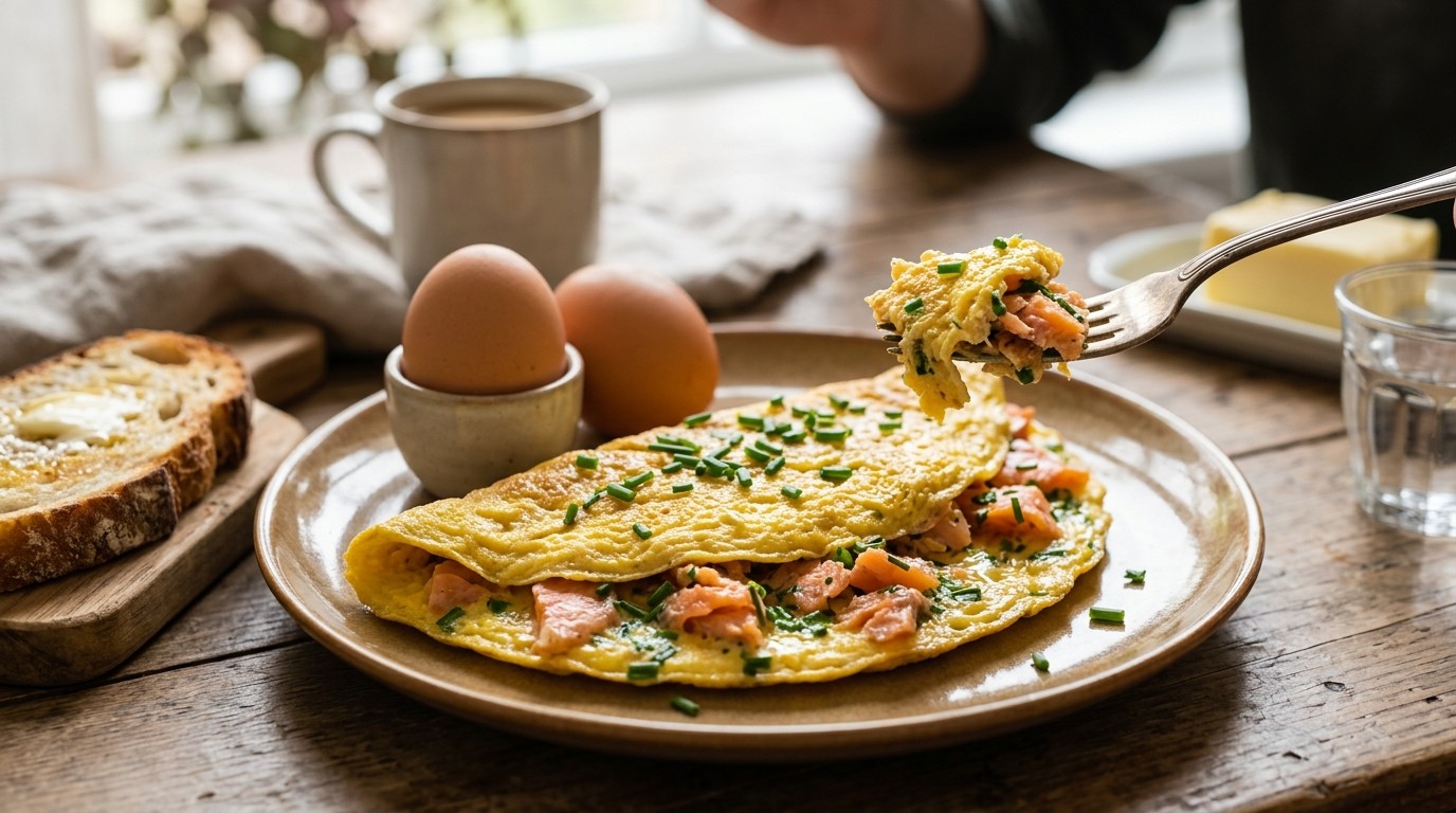 Omelet met Zalm en Bieslook