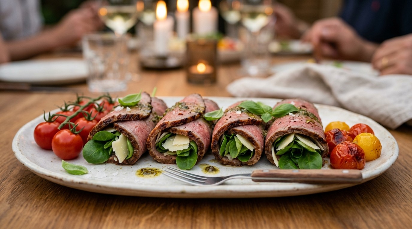 Opgerolde Carpaccio met Tomaatjes