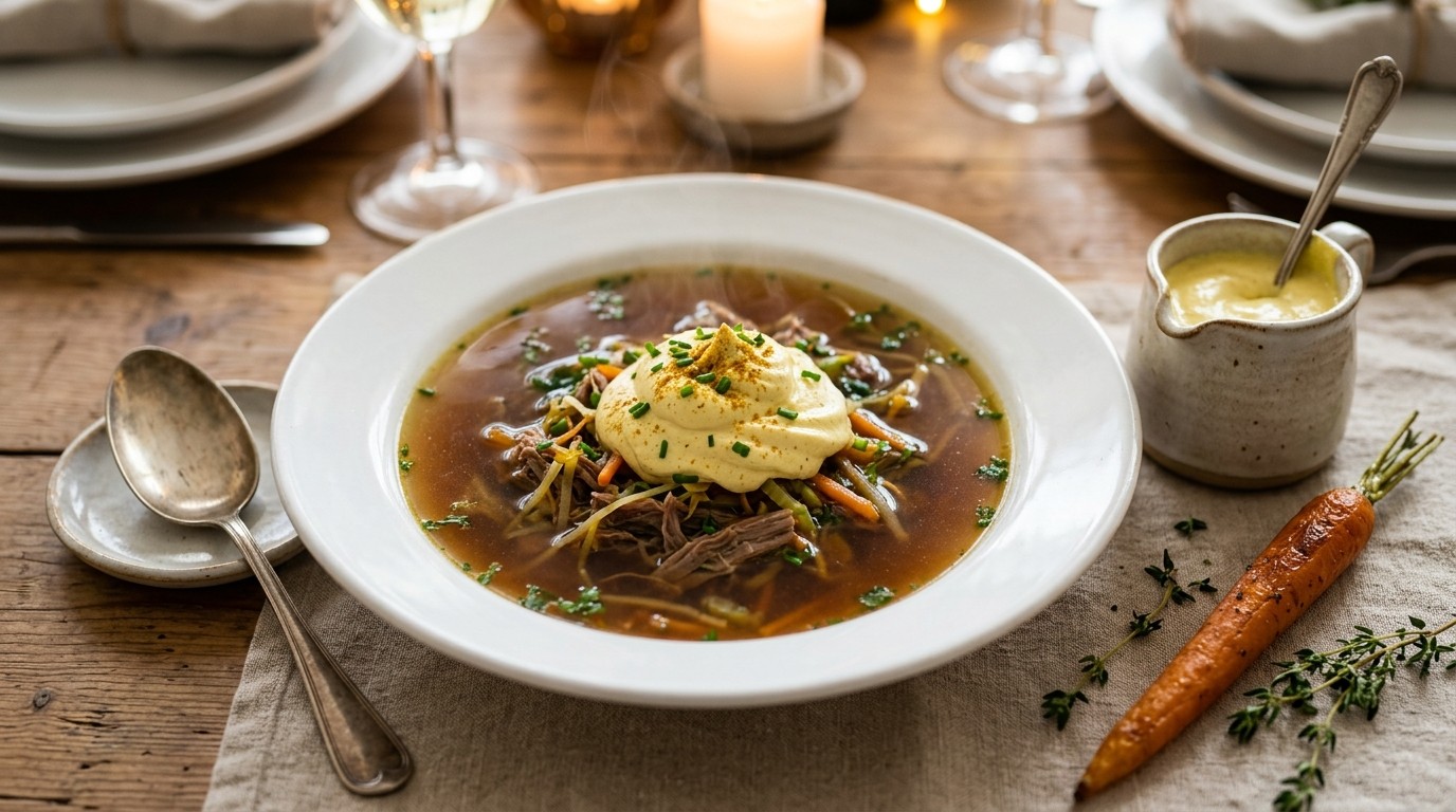 Ossenstaartsoep met Kerrieroom recept Ossenstaartsoep met Kerrieroom recept