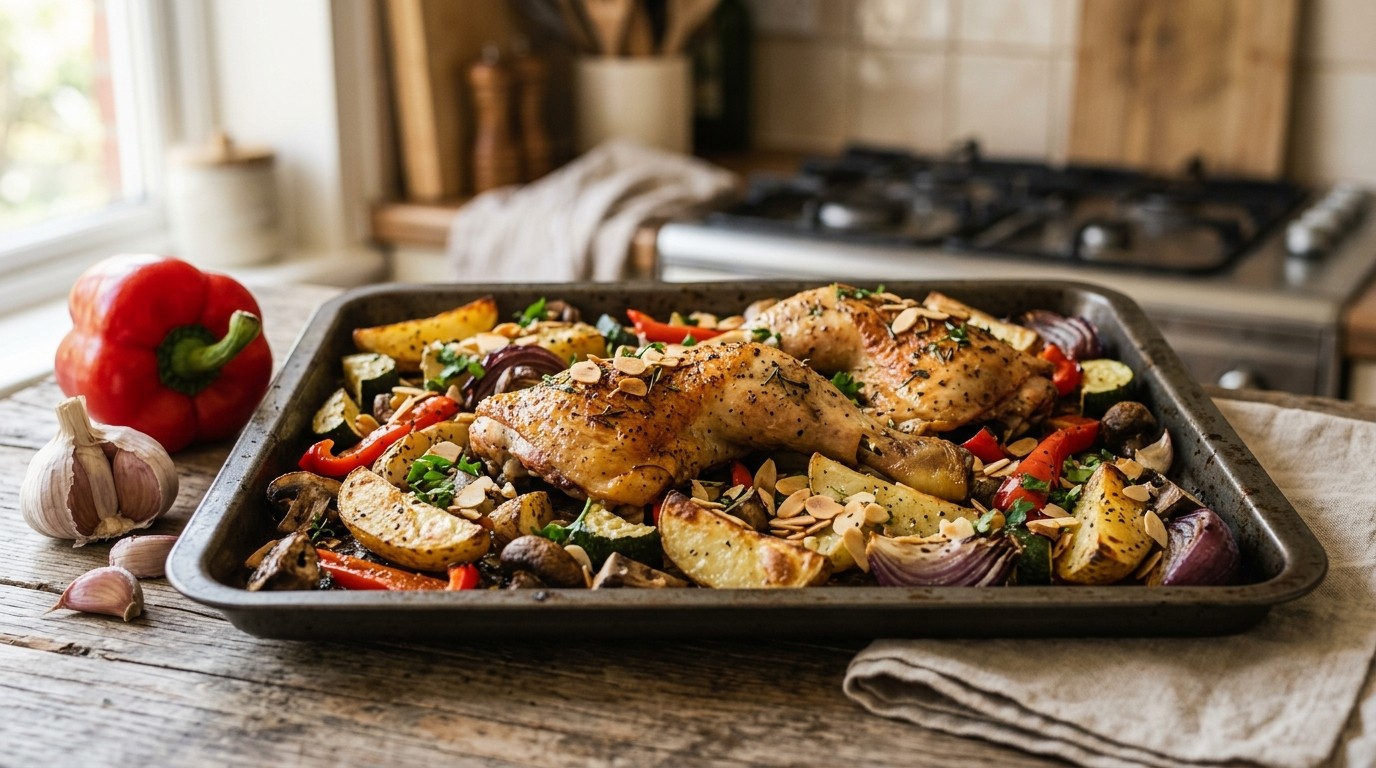 Ovenkip met Gegrilde Groenten en Aardappelpartjes recept Ovenkip met Gegrilde Groenten en Aardappelpartjes recept