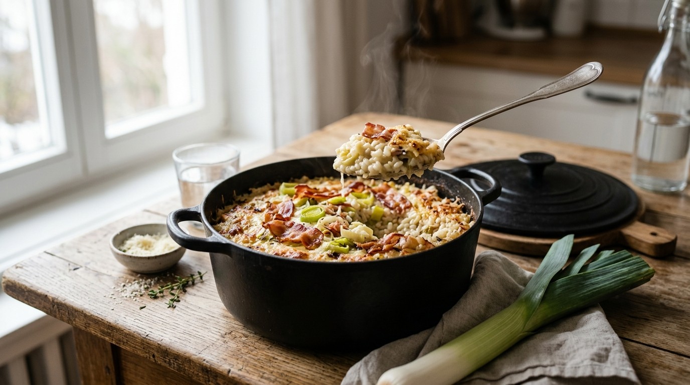 Ovenrisotto met Spek & Prei recept Ovenrisotto met Spek & Prei recept