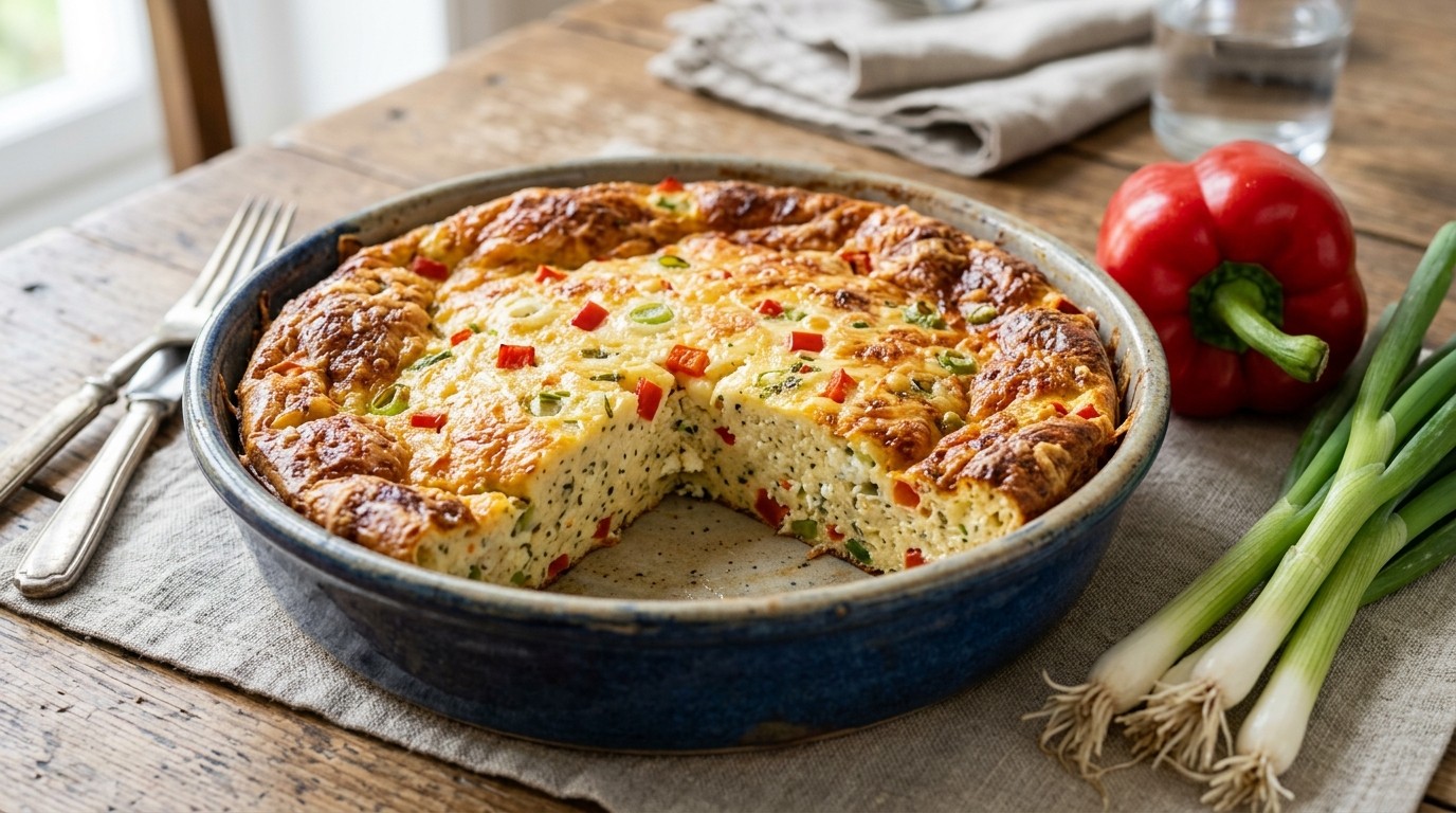 Ovenschotel met ei, Paprika en Hüttenkäse