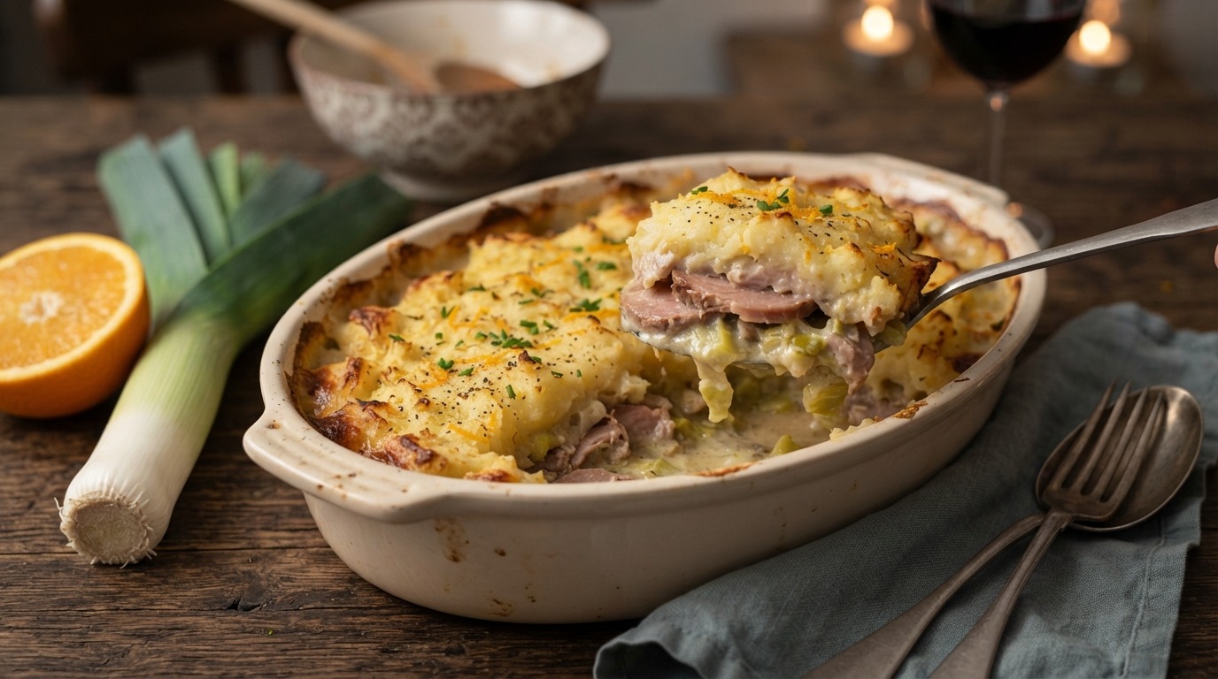 Ovenschotel met Hamlappen en Prei