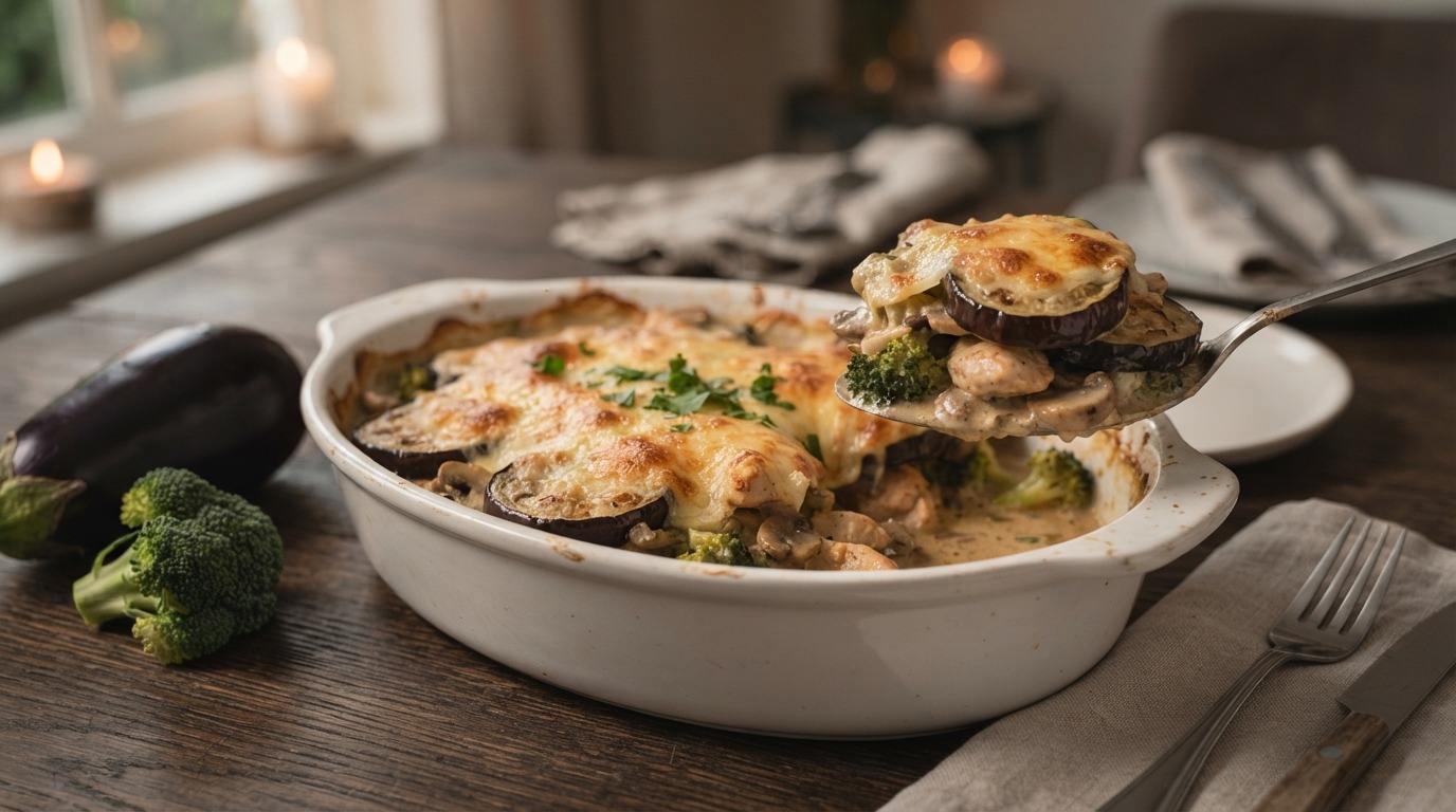 Ovenschotel met kip en Aubergine recept Ovenschotel met kip en Aubergine recept